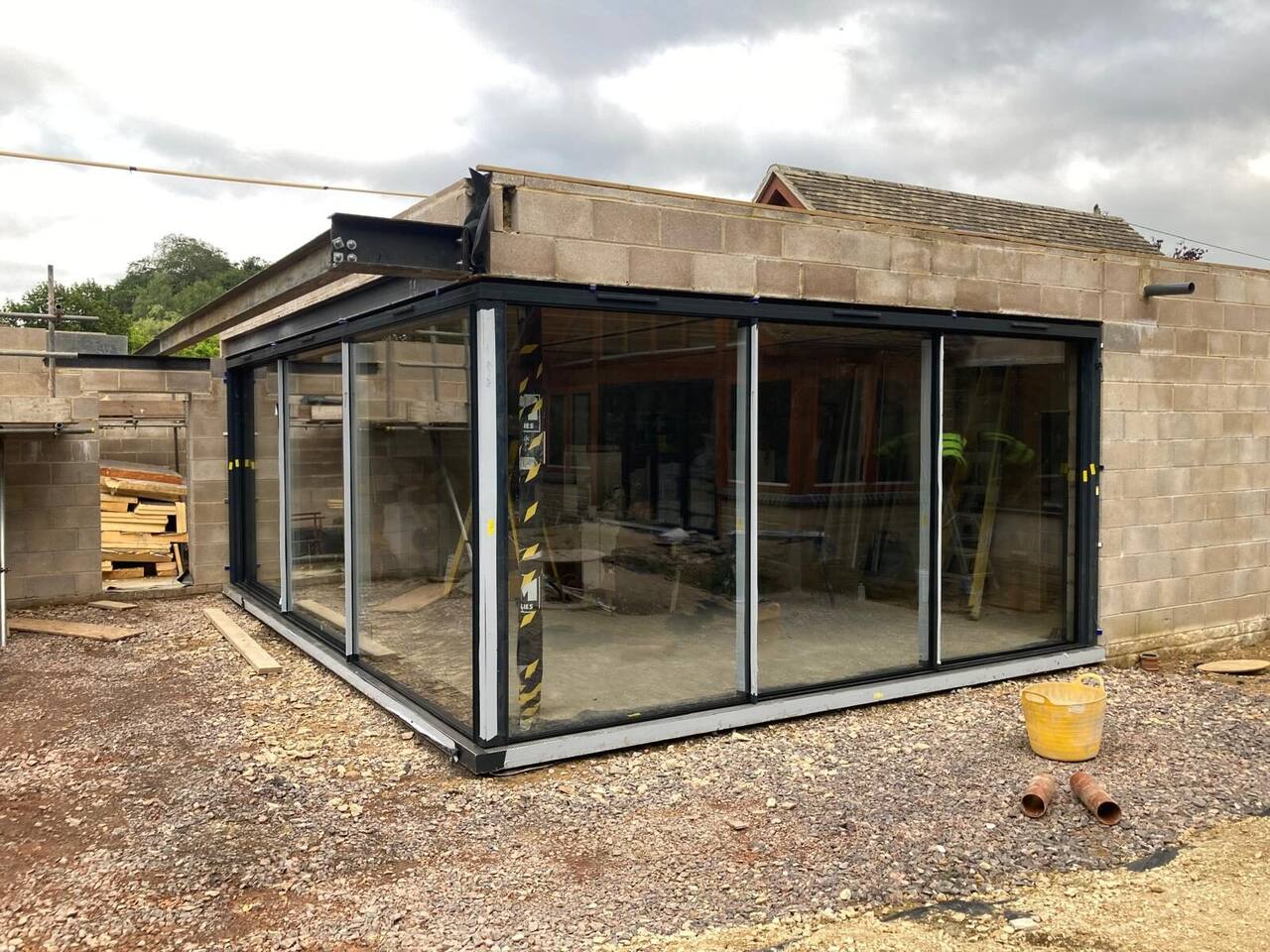 New glazed frame under construction