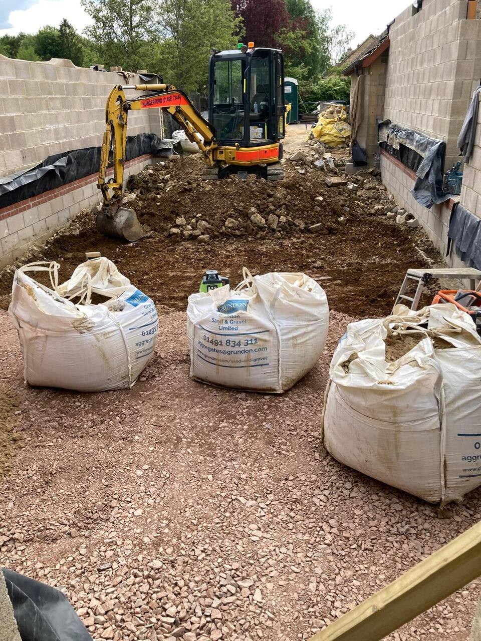 Groundworks and excavation at the start of the Bladon project