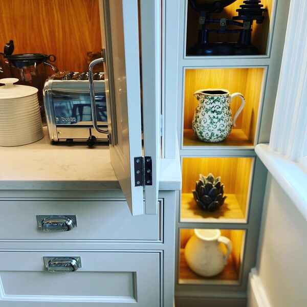 Built-in display niches with feature lighting