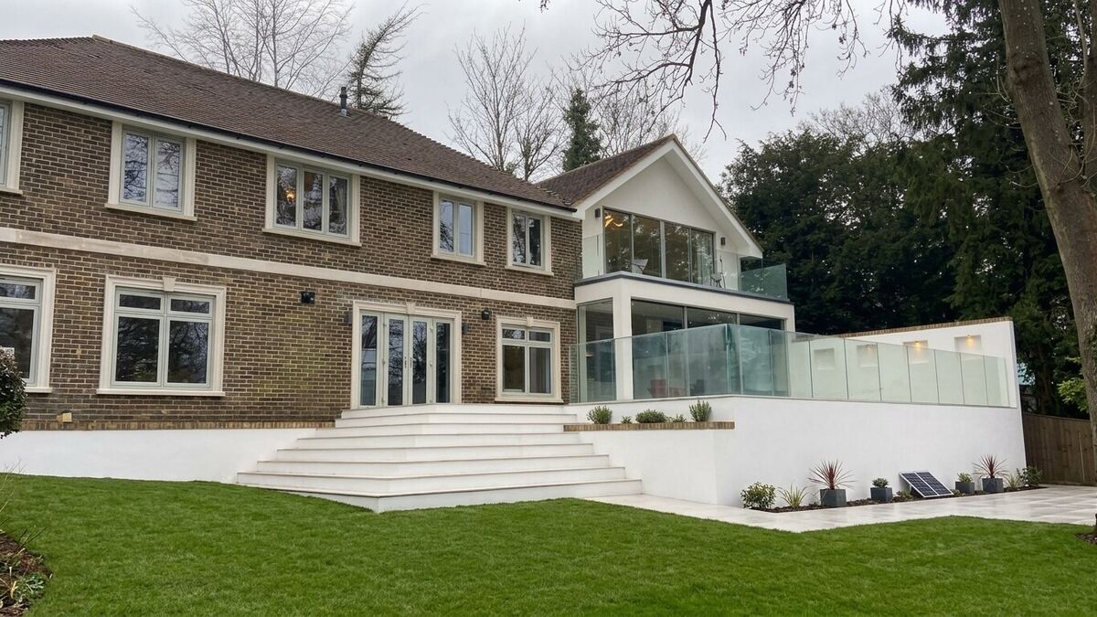 Marlow, Buckinghamshire - finished rear exterior with double side extension
